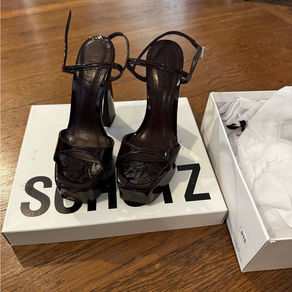 Schutz Burgendy Platform Sandals
